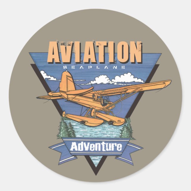 Adesivo Aviation Seaplane Adventure (Frente)
