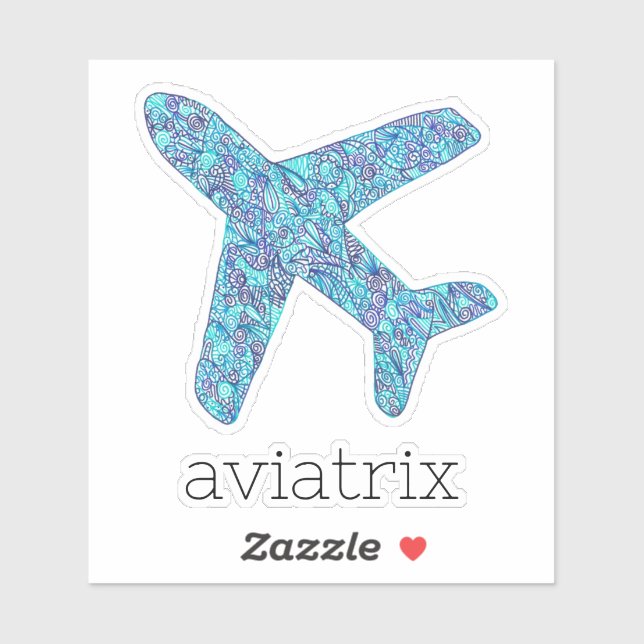 Adesivo "Aviatrix" Avião Vinil Sticker (Folha)