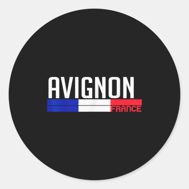 Adesivo Avignon France Flag Travel Souvenir For Locals And (Frente)