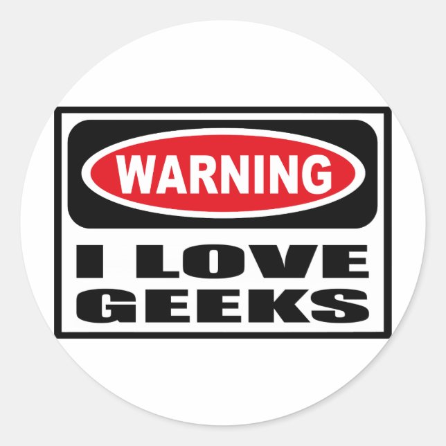 Adesivo Aviso Adoro GEEKS Sticker (Frente)