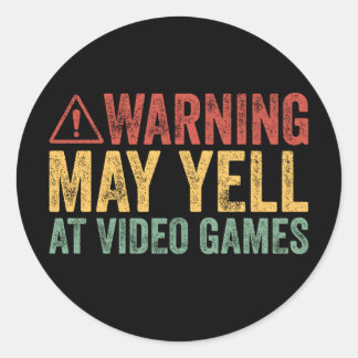 Adesivo Aviso Antigo Pode Gritar Com Video Games