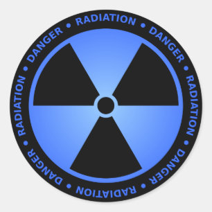 Adesivo Aviso azul da radiação
