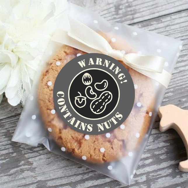 Adesivo Aviso contém Rótulo de Comida de loucos (Criador carregado)