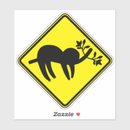 Adesivo Aviso de Arte Animal Lenta com Clipart Preguiçoso