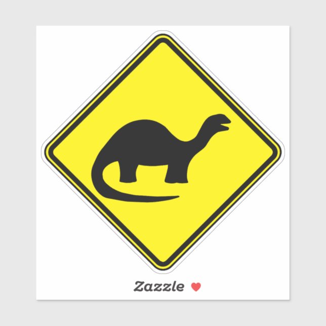 Adesivo Aviso de Arte do Dinossauro Silhouette Dinossaur (Folha)