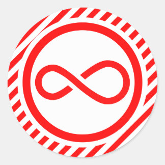 Adesivo Aviso de Autismo Nó de Infinito Vermelho Branco