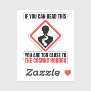 Adesivo Aviso de Horror Cthulhu Lovecraft Cósmico