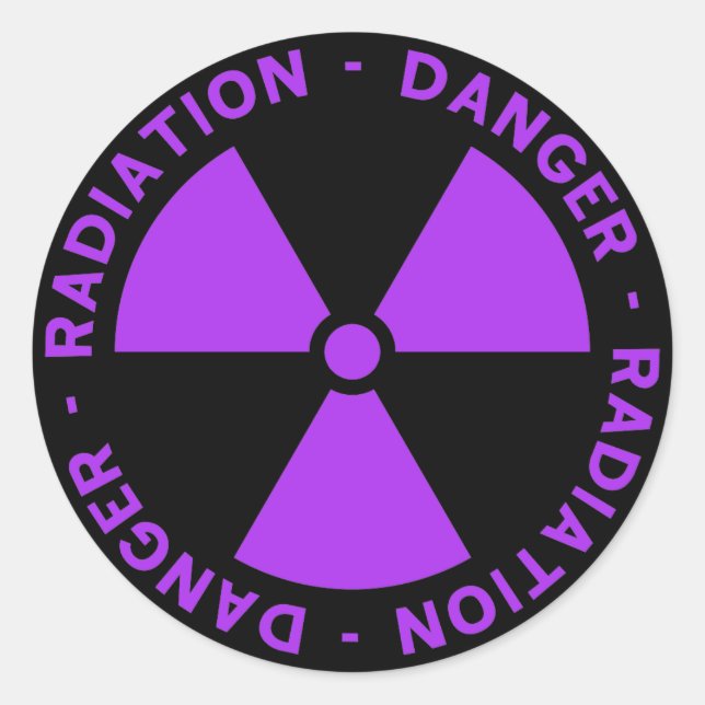 Adesivo Aviso de Radiação Roxa (Frente)