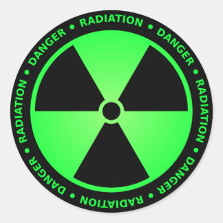 Adesivo Aviso de Radiação Verde