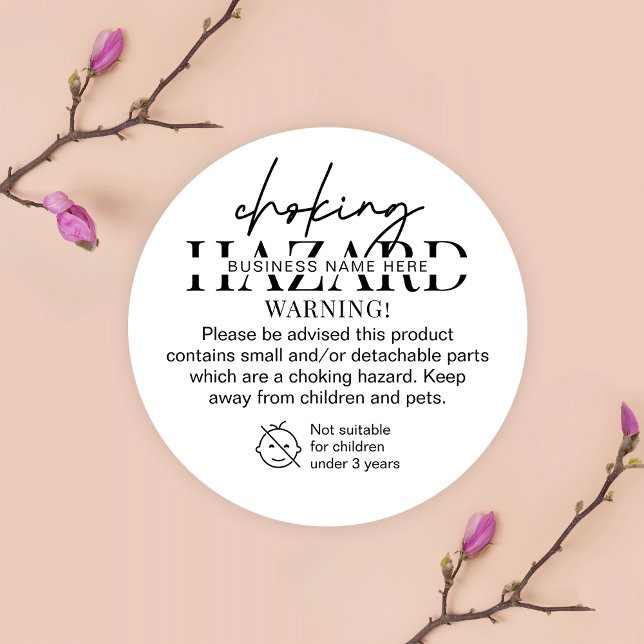 Adesivo Aviso de Risco de Choque Mínimo Preto e Branco (Criador carregado)