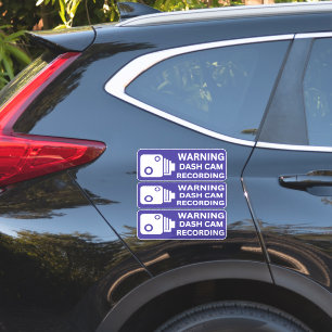 Adesivo Aviso de segurança da câmara do veículo de registr