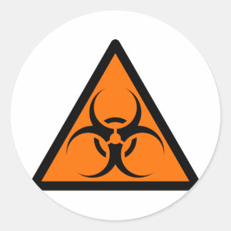 Adesivo Aviso de Símbolo de Risco Biológico ou Símbolo de 
