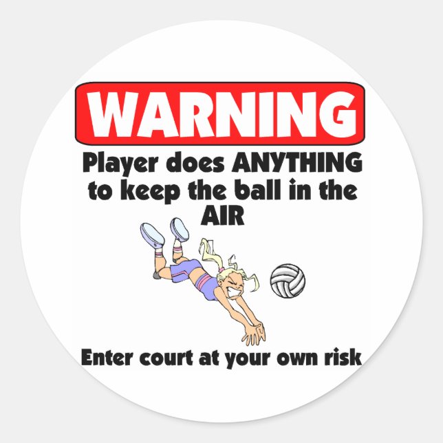 Adesivo Aviso de VolleyChick (Frente)