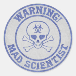 Adesivo Aviso do Mad Scientist
