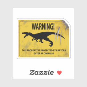 Adesivo Aviso! Esta propriedade está protegida por Raptor