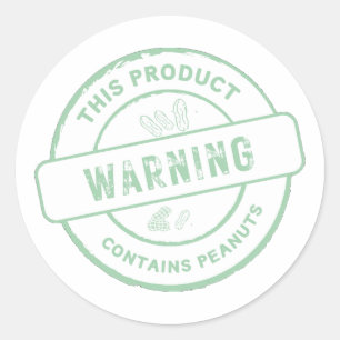 Adesivo Aviso Este Produto Contém Amendoins