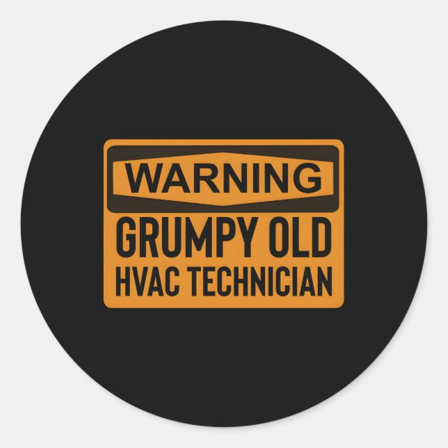Adesivo Aviso Grumpy Old Hvac Technician (Frente)