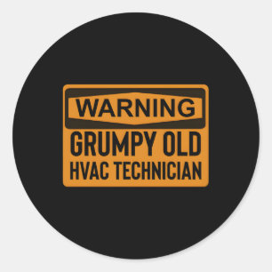 Adesivo Aviso Grumpy Old Hvac Technician