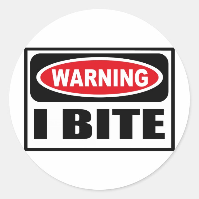 Adesivo Aviso I BITE Sticker (Frente)