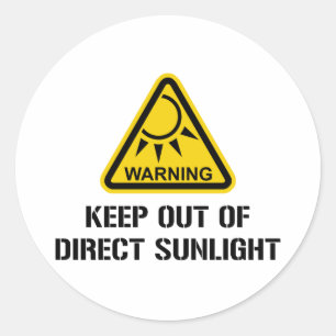 Adesivo AVISO - mantenha fora da luz solar direta