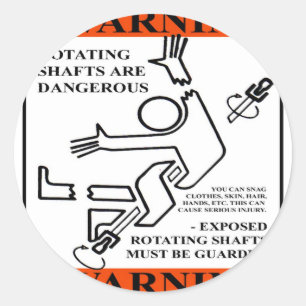 ADESIVO AVISO! OS EIXOS DE GIRO SÃO PERIGOSOS