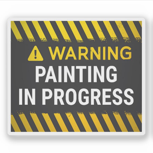 Adesivo Aviso Pintura Em Andamento (Frente)