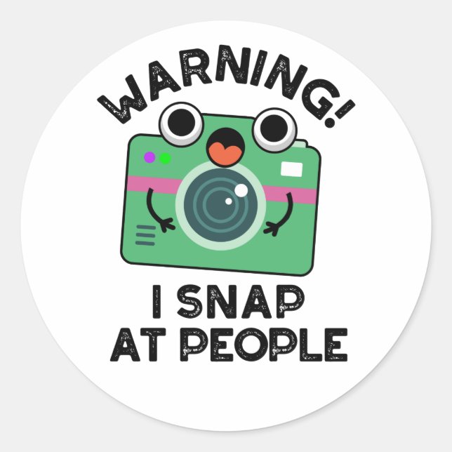 Adesivo Aviso Que Eu Mexo No Pessoas Engraçado Camera Pun (Frente)