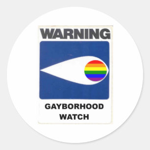 Adesivo Aviso:  Relógio de Gayborhood
