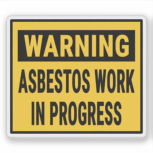 Adesivo Aviso Trabalho com Asbestos em Andamento