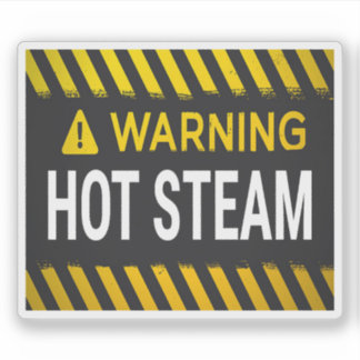 Adesivo Aviso Vapor Quente 