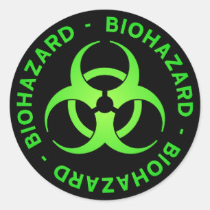 Adesivo Aviso verde do Biohazard