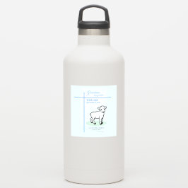 Adesivo Avô Baptism Blue Lamb Personalizado