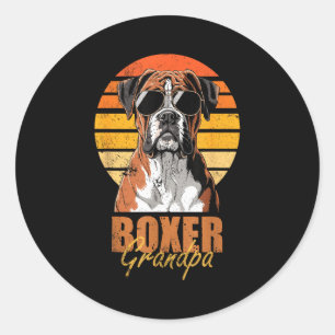 Adesivo Avô Boxer Legal Retro Divertido Amante de Cachorro