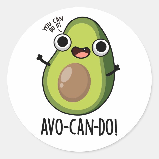 Adesivo Avo-can-do Funny Avocado Pun (Frente)