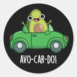 Adesivo Avo-car-do-Funny Avocado Puns Dark BG