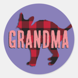 Adesivo Avó Cat, Vermelho Russo na Xadrez de Buffalo Roxo