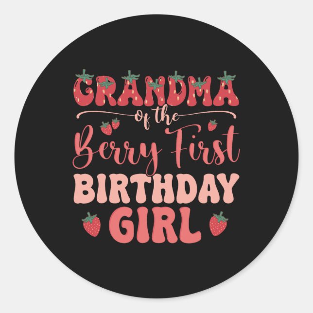 Adesivo Avó Da Garota De Aniversário Berry First Family Pa (Frente)