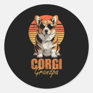 Adesivo Avô do Corgi Retro Legal Engraçado Amante de Cães