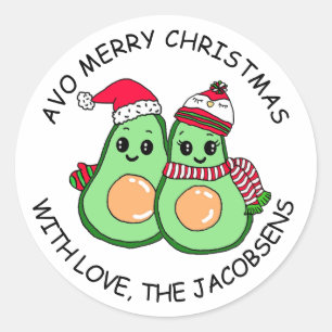 Adesivo Avo Feliz Natal Avocado Humor Holiday