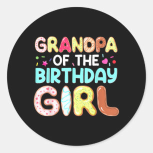 Adesivo Avô Groovy Da Menina Do Aniversário Fofo Faz Famíl