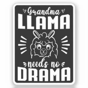 Adesivo Avó Llama Não Precisa De Drama Cute Llama Aniversá