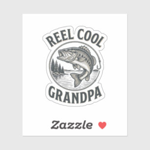 Adesivo Avô Muito Legal Camisa de Pesca de Rádio Vintage D