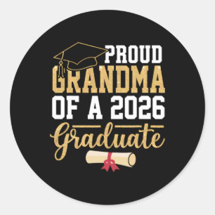 Adesivo Avó Orgulhosa De Um Graduado Em 2026 Turma Sênior 