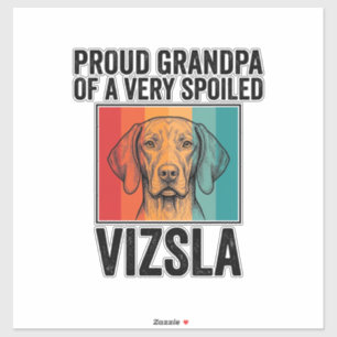 Adesivo Avô Orgulhoso Vizsla Design Vintage Amante de Cães