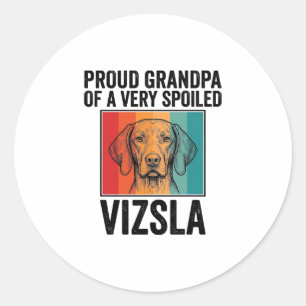Adesivo Avô Orgulhoso Vizsla Design Vintage Amante de Cães