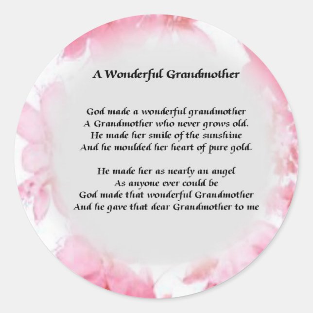 Adesivo Avó Poem - Floral Rosa (Frente)