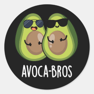Adesivo Avoca-bros Funny Avocado Pun Dark BG