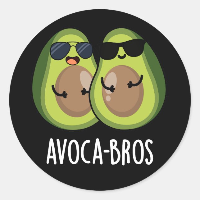 Adesivo Avoca-bros Funny Avocado Pun Dark BG (Frente)
