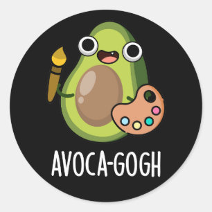 Adesivo Avoca-gogh Funny Avocado Artista Pun Dark BG