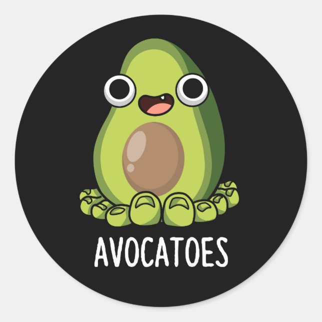 Adesivo Avoca-toes Engraçado Avocado Puns Escuros BG (Frente)